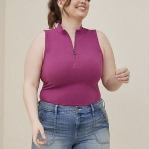 🎊Foxy Mock Neck Zip Up Tank